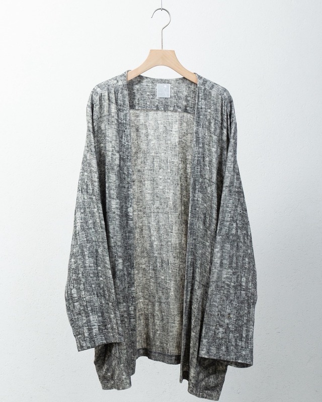 marbling cotton x linen knitted cardigan