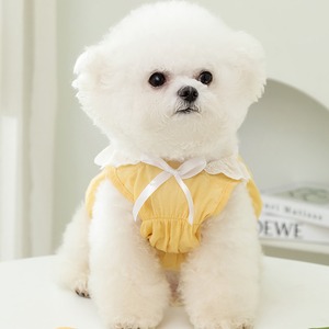 【PET】マカロン色のスタイ付きワンピース