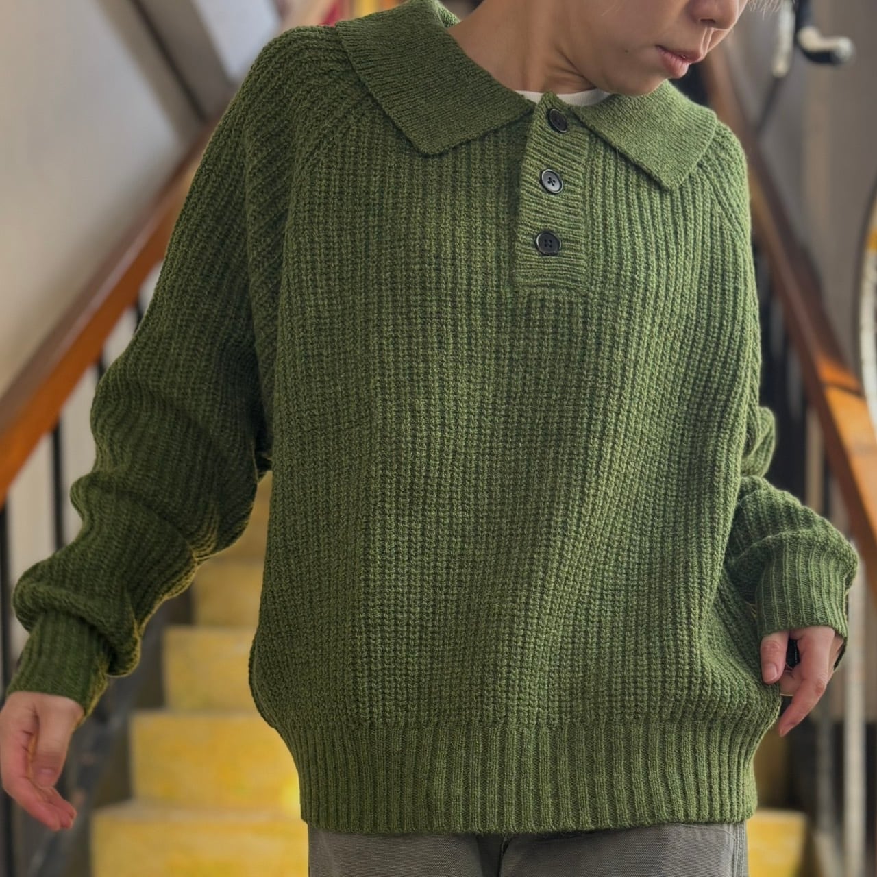 fig LONDON - シェットランド POLOニット | clever elephant