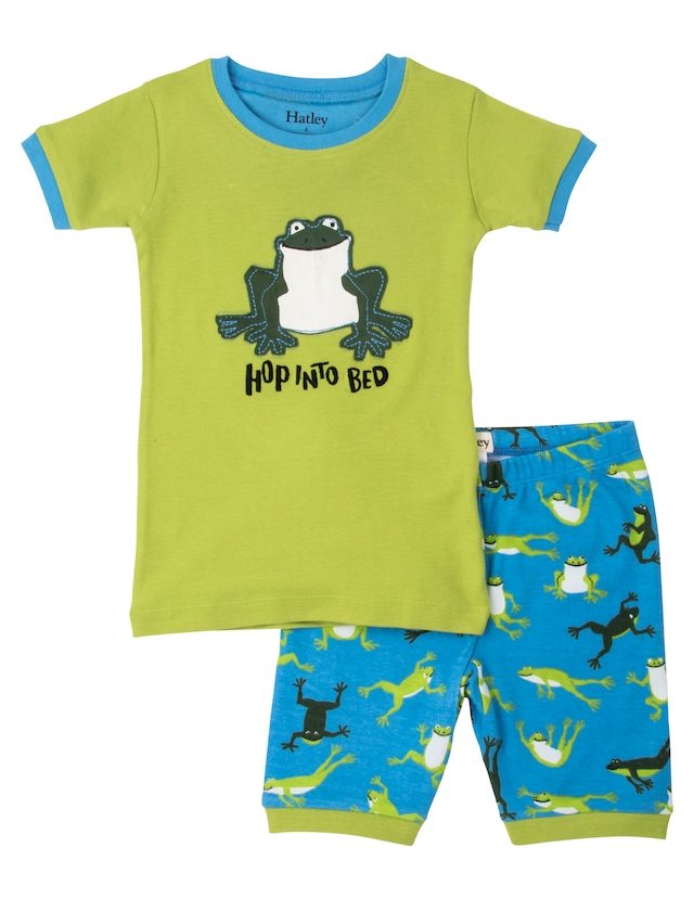 Hatley カエル　Boy'sパジャマ(OrganicCotton100%)　Hopping Frog Short PJ Set