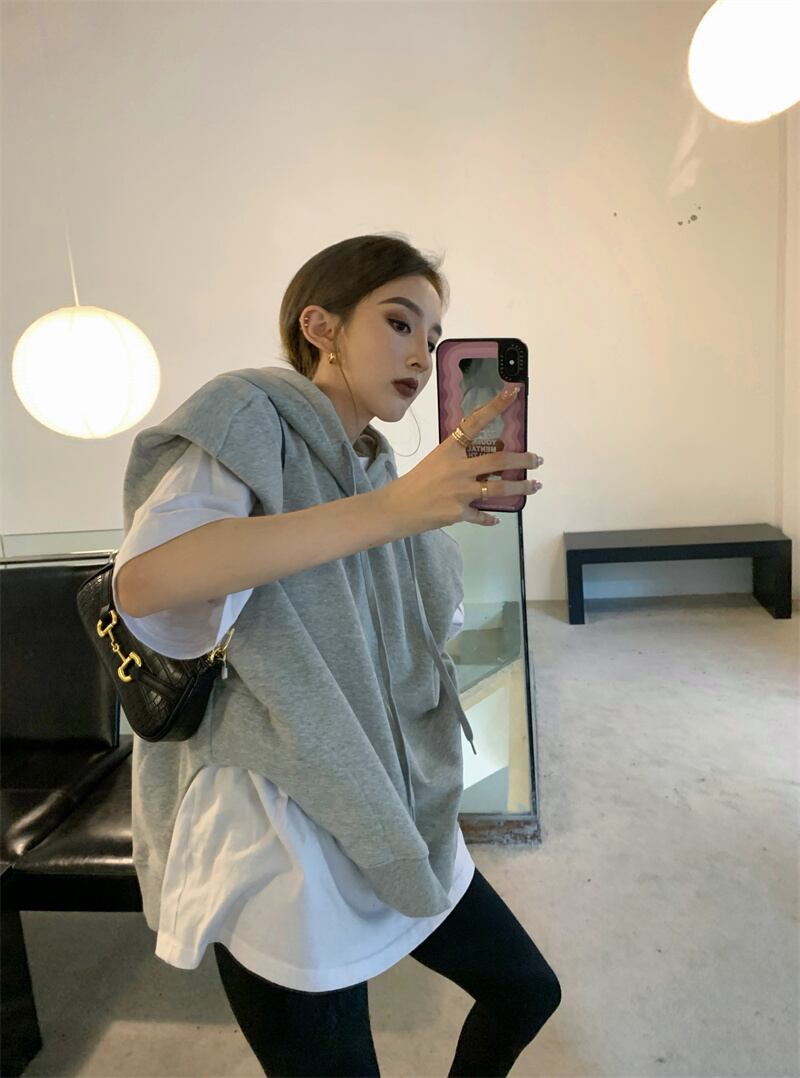 ルーズカジュアルフードセーター ガールズファッション11529957215