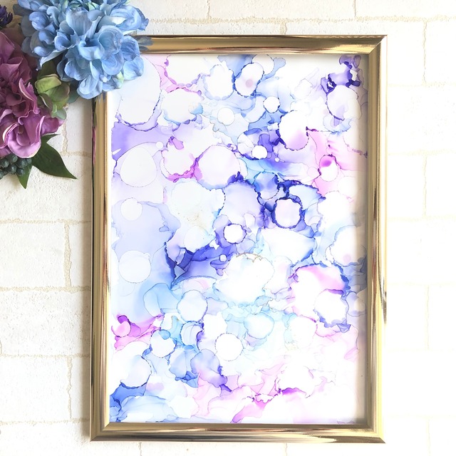 アルコールインクアート 紫陽花 Pinkmeteor ピンクミーティア アルコールインクアート 紫陽花 Pinkmeteor ピンクミーティア