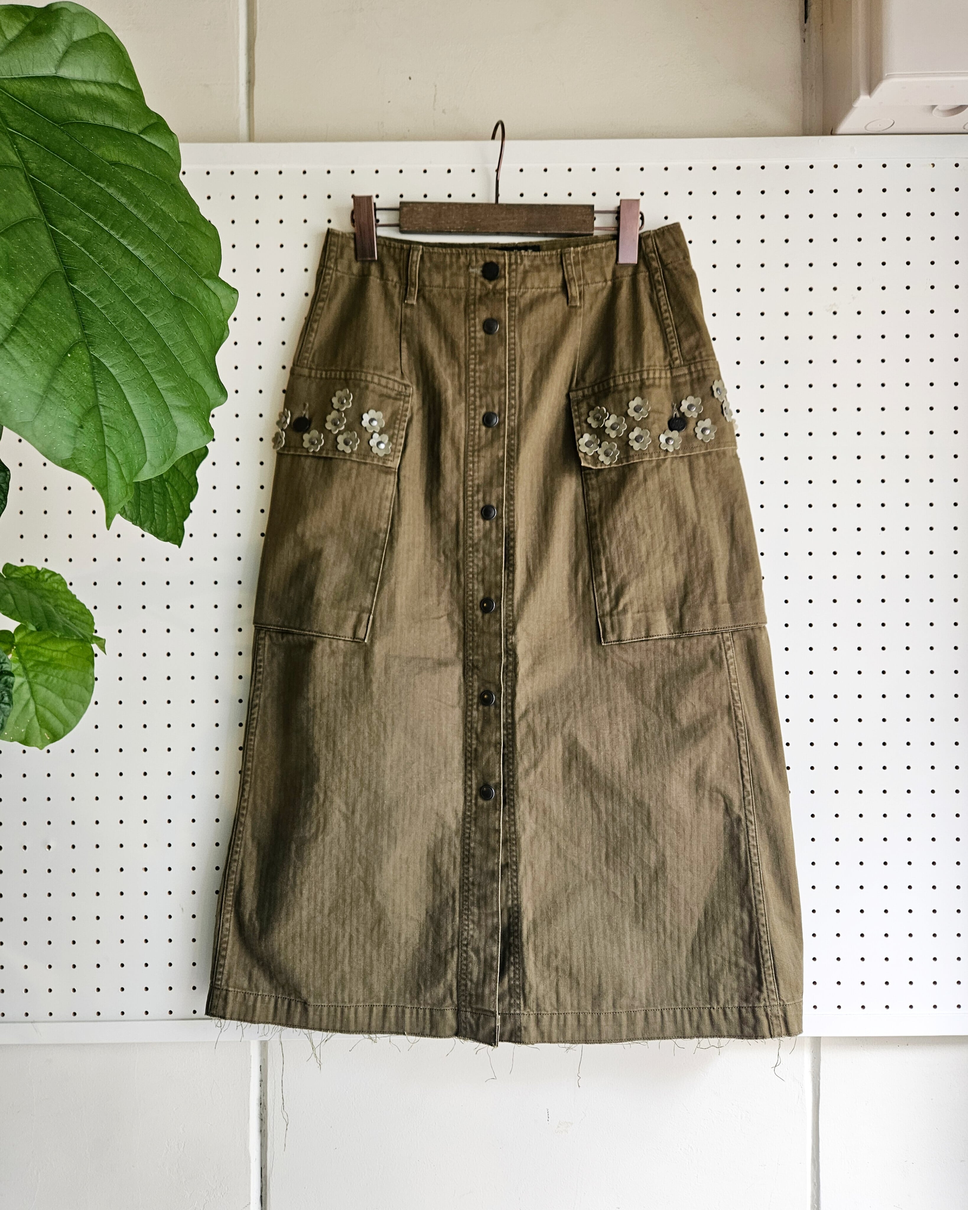 【MARET】アーミーへリンボンデイジースカート / KHAKI / M246A81