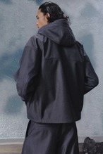 Conchoboe Pleated Half-Zip Hoodie