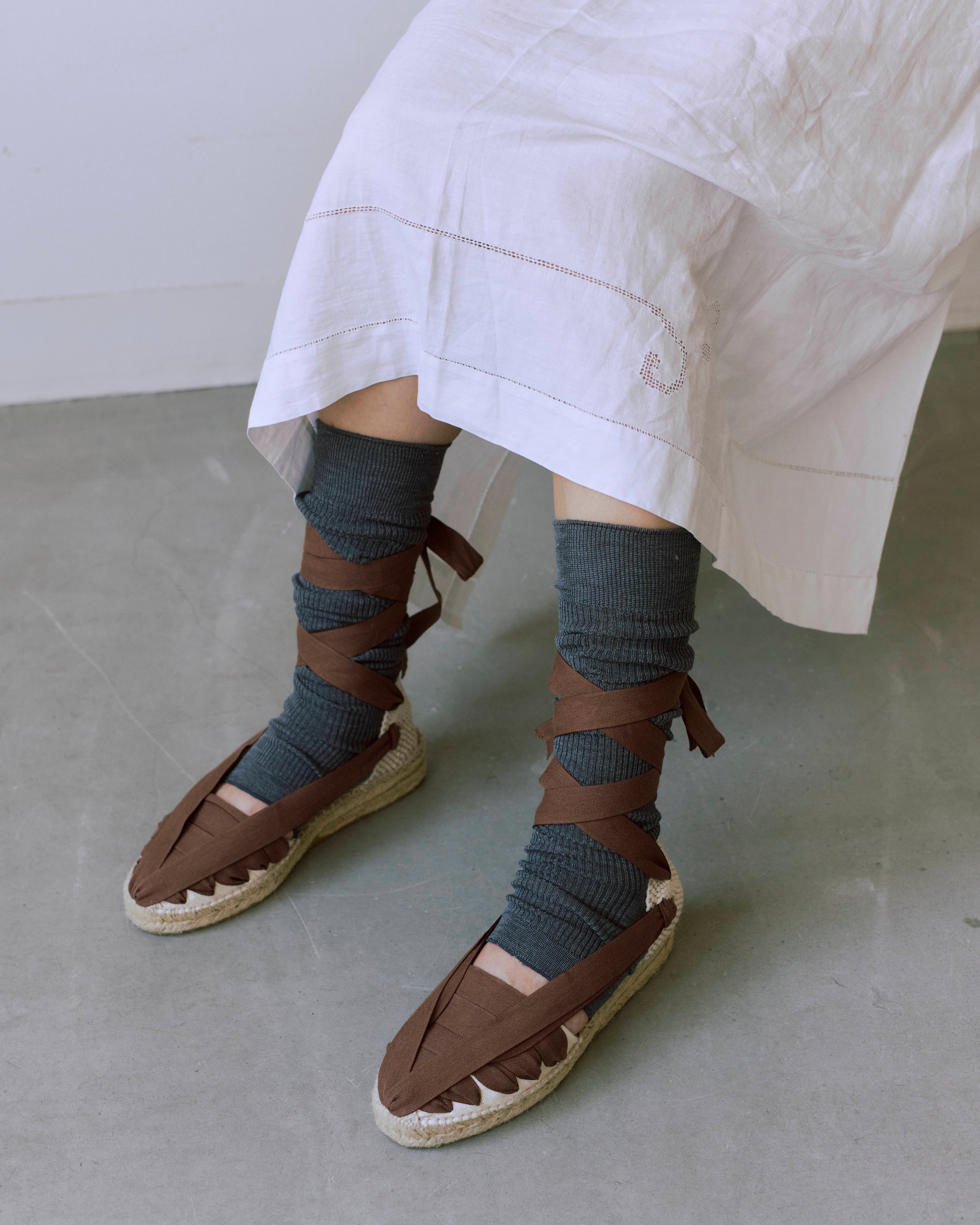 Silk rib open toe