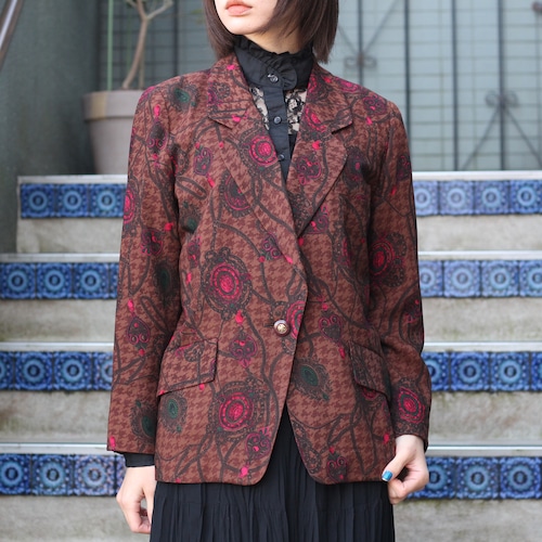 RETRO VINTAGE NEW CARAT RETRO DESIGN WOOL TAILORED JACKET/レトロ古着レトロデザインウールテーラードジャケット