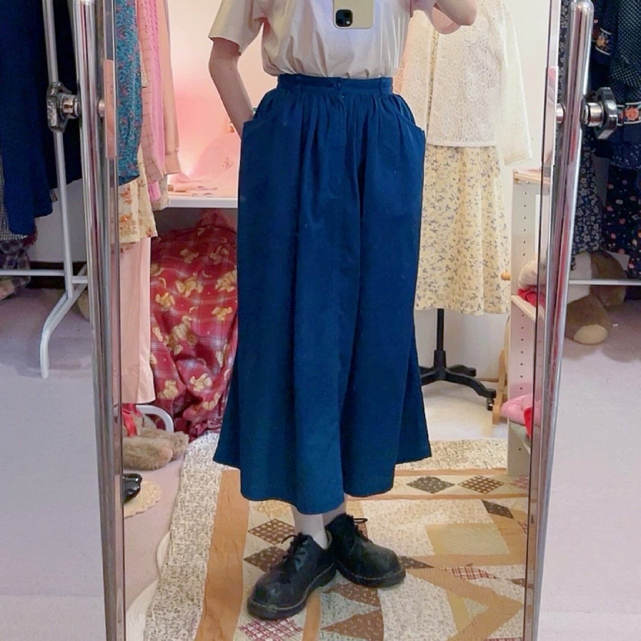 remake ✂︎ flower picking back pocket skirt