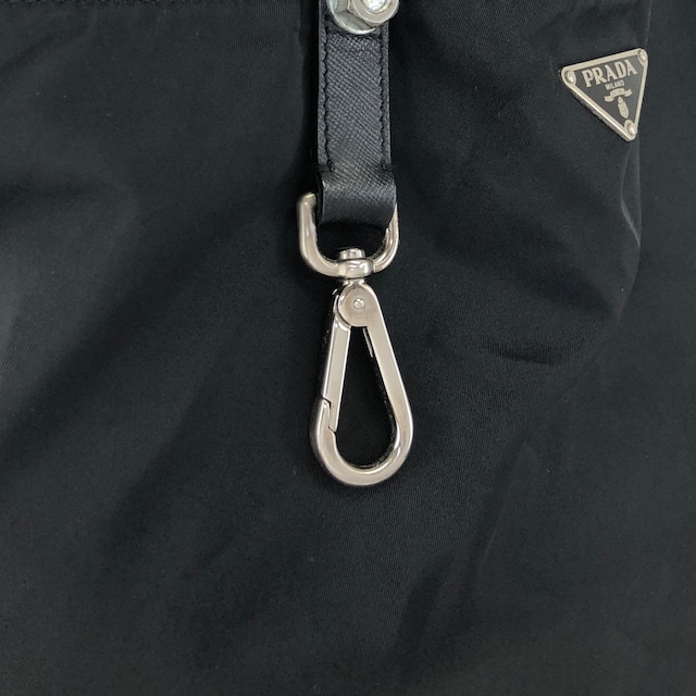 PRADA プラダ ハンドバッグ ブラック トライアングルロゴ ナット ナイロン トートバッグ レザーハンドル vintage ヴィンテージ オールド 7gtv72
