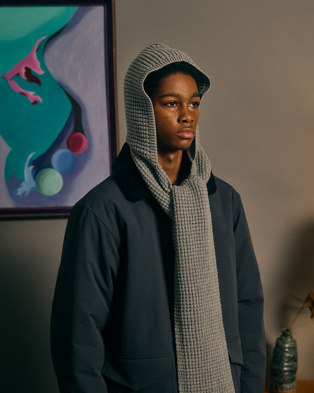 COMFORTABLE REASON, Waffle Hood Scarf | not wonder store