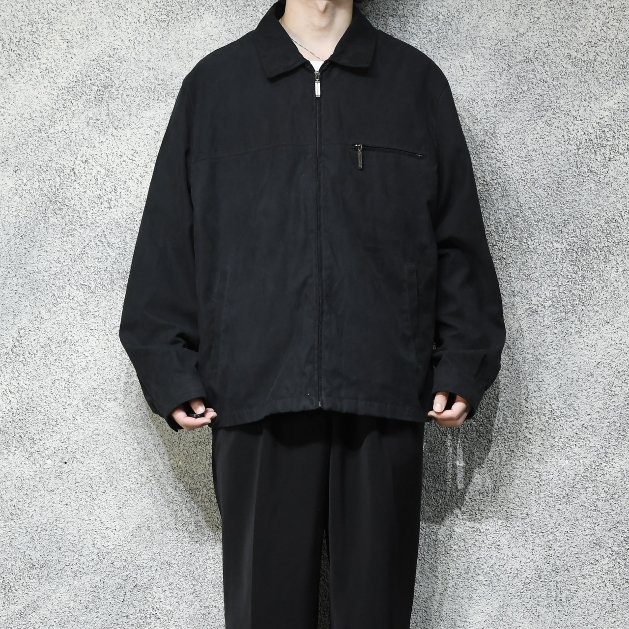 fake suede jacket black