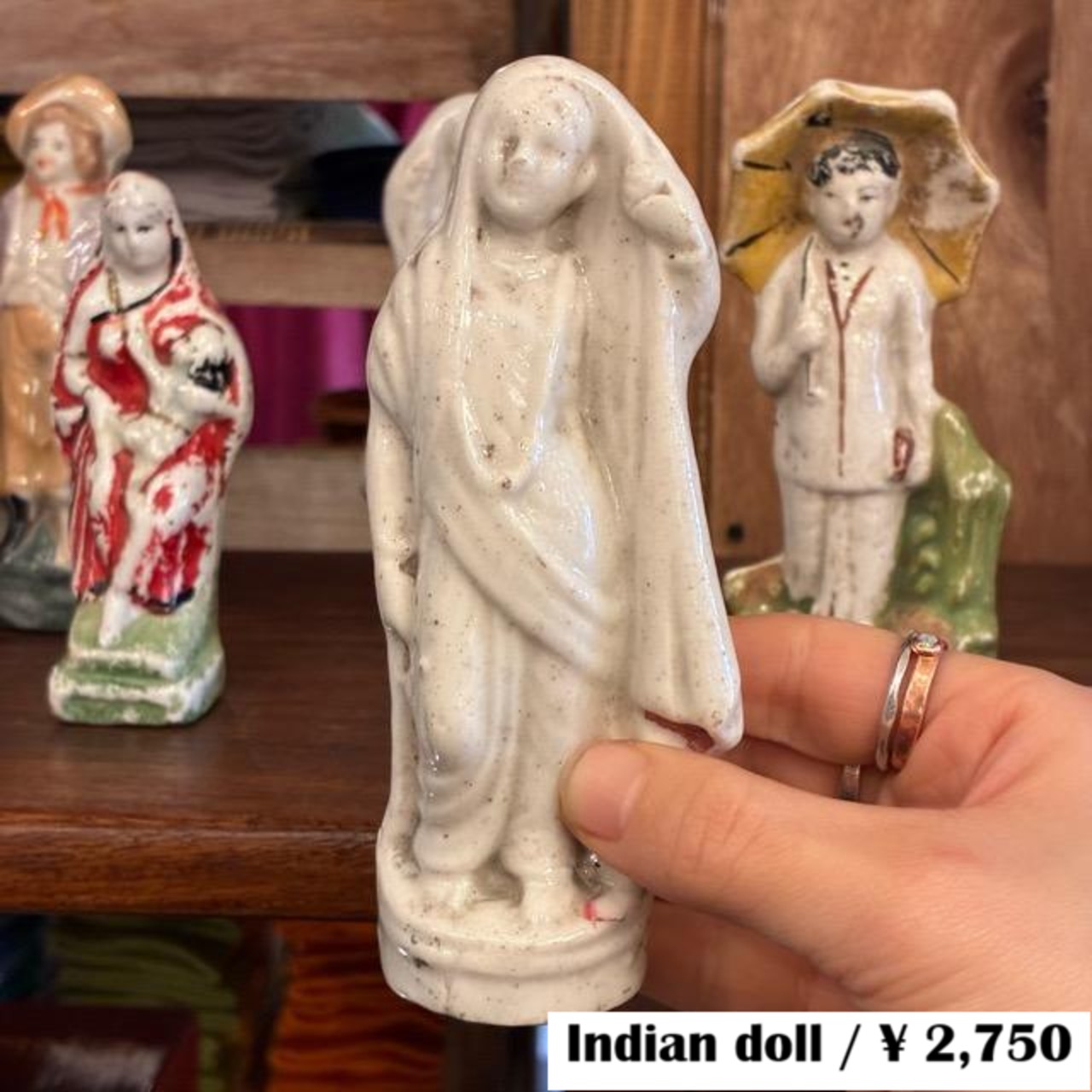 India Seto Novelty　インド　セトノベルティ　C　ヴィンテージ　アンティーク　瀬戸焼　瀬戸物　戦前　1940年代　日本製　インド製　陶器　インド人形