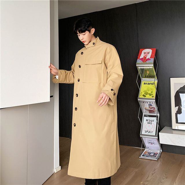 予約販売】トレンチコート アシンメトリー ロング丈 メンズ ベージュ 予約販売】トレンチコート アシンメトリー ロング丈 メンズ ベージュ