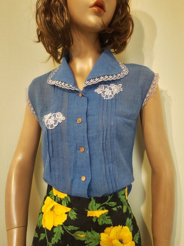 ヴィンテージ シャツ レトロ シャツ 花柄 レース シャツ 柄シャツ レトロ フラワー柄[品番：DCTW0004313]｜Decorative