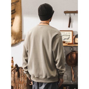 Patchwork ribbed knit crew neck tops 0211