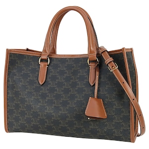 Used CELINE セリーヌ ミニ ホリゾンタルカバ 199742BZJ トリオンフ ダークブラウン 2WAY ショルダーバッグ レディース 中古 A 美品