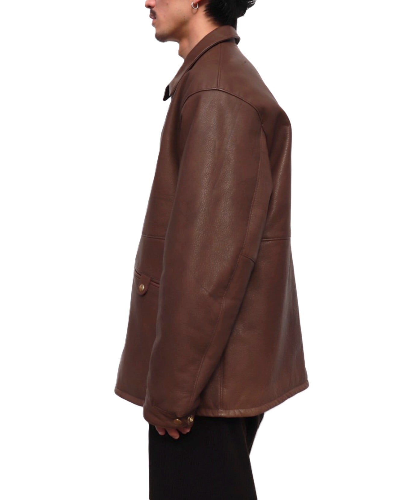 UNUSED / US2515 LEATHER CAR COAT (BROWN) | AfterSchool (アフター