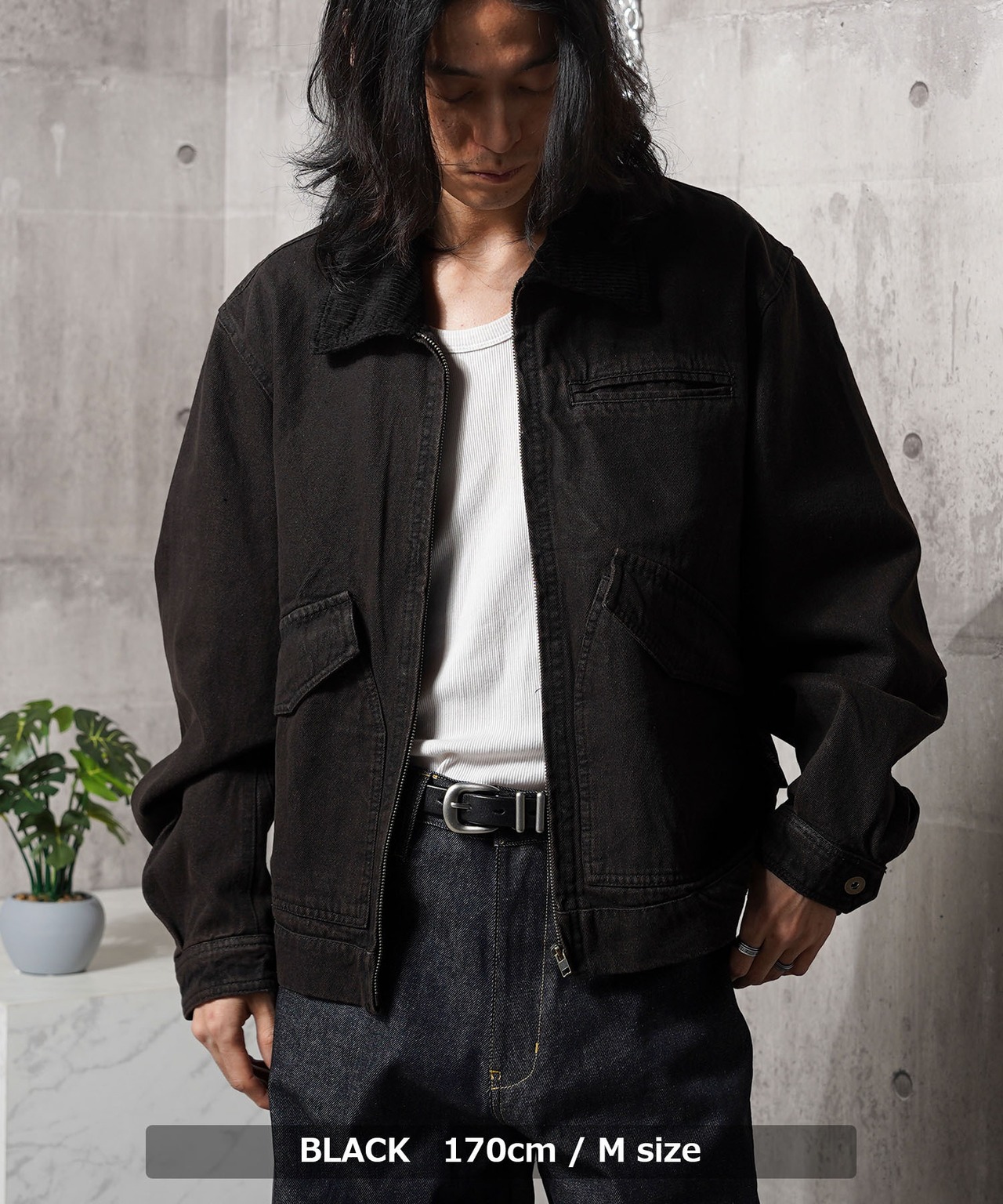 ◆ヴィンテージ加工 デニム フライトジャケット◆lf-w85202