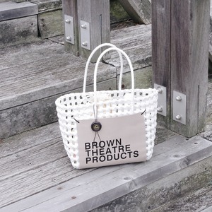 【THEATRE PRODUCTS】BROWN LABELED BASKET BAG (white)