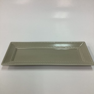 ドットレリーフ長角グレー [27.0cm×11.5cm×2.2cm]【テラスでランチ】