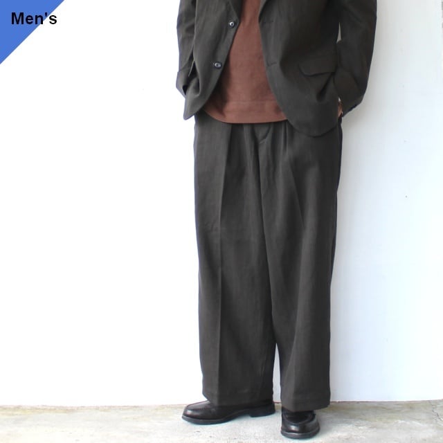 【再入荷】HAVERSACK 墨染めツイルワイドトラウザー Ink dyed twill wide trousers