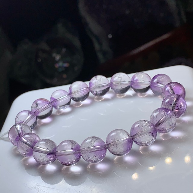 3.1部ファントム状☆可愛いコントラスト・エレスチャルアメジスト ブレスレット