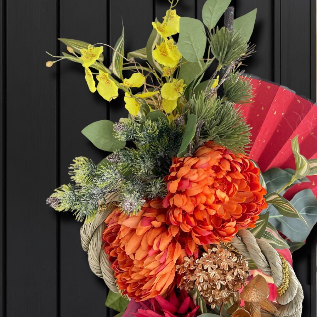 豪華しめ縄リース 特大サイズ／縁起華やぐ雅の祝い飾り しめ縄