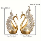 鶴 置物 2個セット 白鳥 ゴージャス オブジェ おしゃれ インテリア リビング 玄関