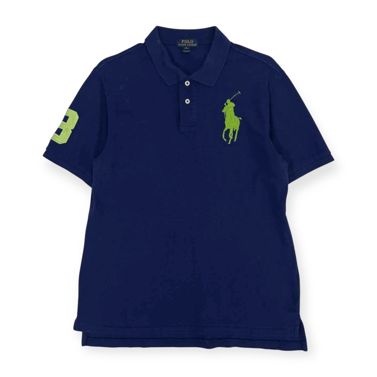 POLO RALPH LAUREN ポロラルフローレン BIGポニー 鹿の子 半袖 ポロシャツ XL /ネイビー/メンズ