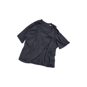 【rihei】Layered T-shirt (charcoal)〔summer item〕