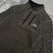 fish bone embroidery design half zip sweat