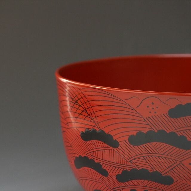 茶道具 木製 漆絵 朱塗 蓬莱蒔絵 菓子鉢 dby10800-s | こがん堂 大阪