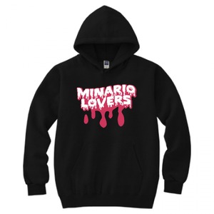 minario / LOVERS LOGO HOODED SWEATSHIRT BLACK