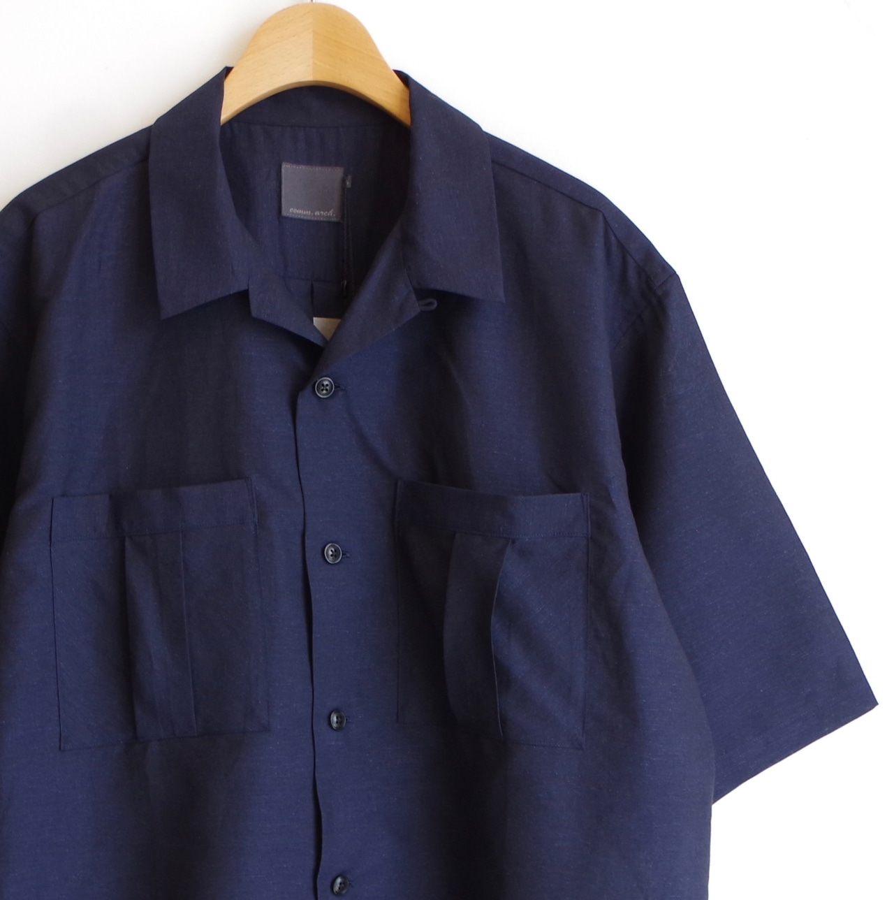 comm.arch.  Cotton Linen Open Collar S/S Shirt