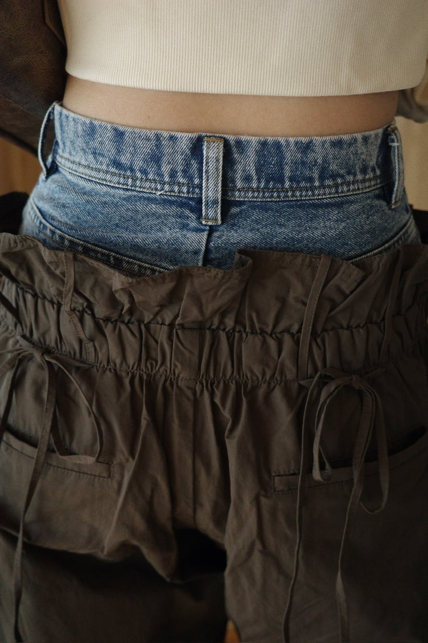 ELOOPS】デニムドッキングダブルウエストパンツ | osrsofficial