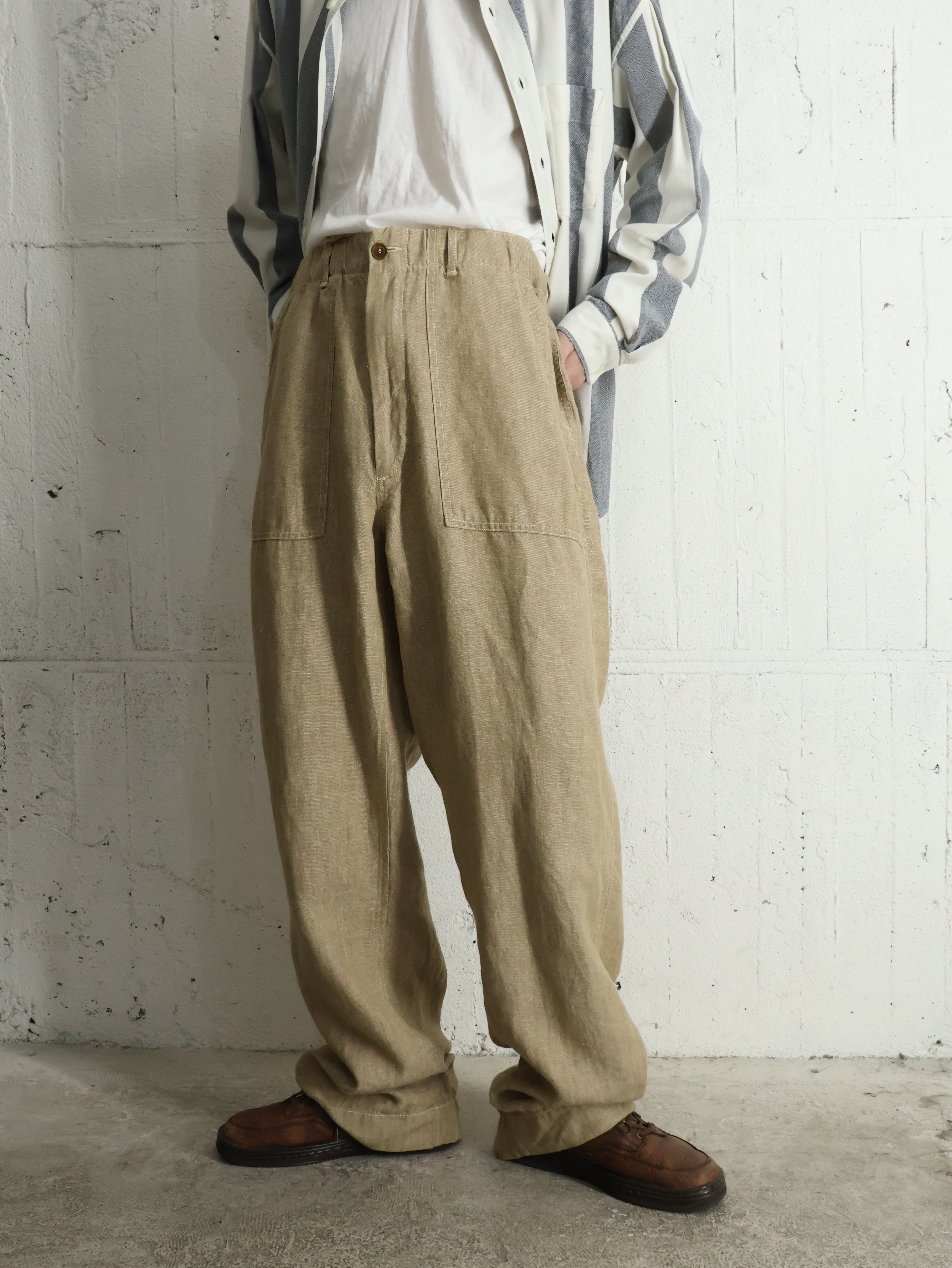 00s BANANA REPUBLIC コットン/リネンイージー 表記W34L32 ワイド