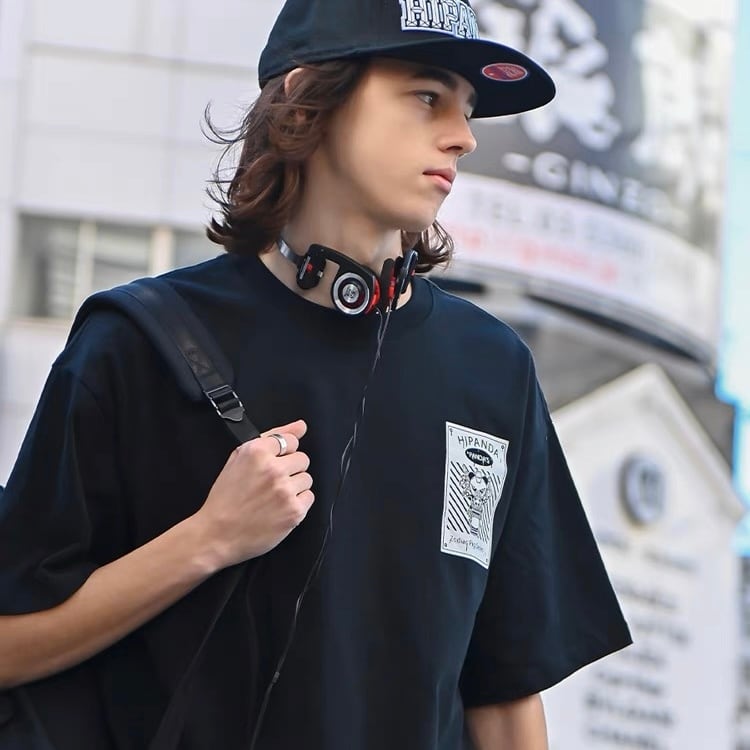 SALE【HIPANDA ハイパンダ】メンズ リフレクタープリントプリント T
