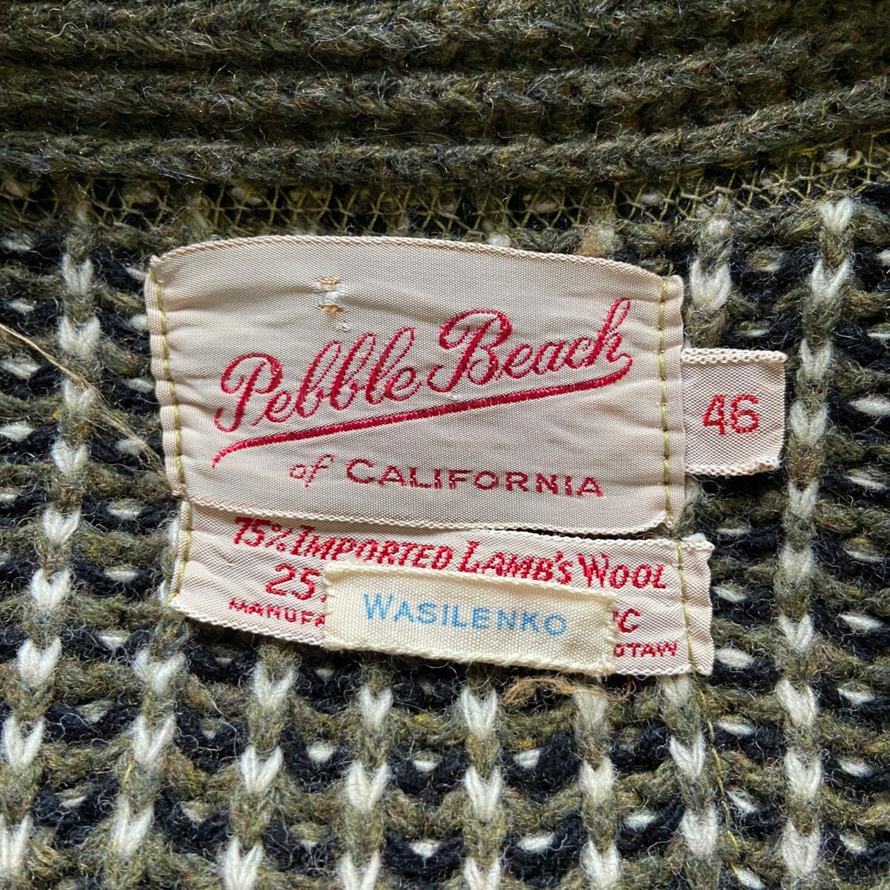 50〜60年代 Pabble Beach of California ウール アクリルニット 