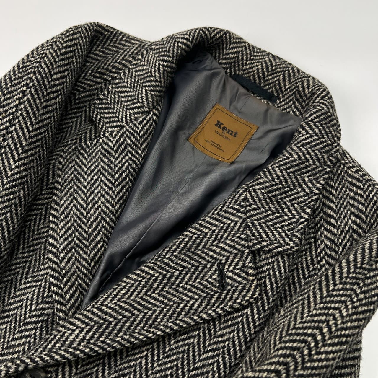 希少 70s 80s Kent ケント ヘリンボーン ツイード チェスター ロング コート サイズ 92A5 /ビンテージ/VAN JAC