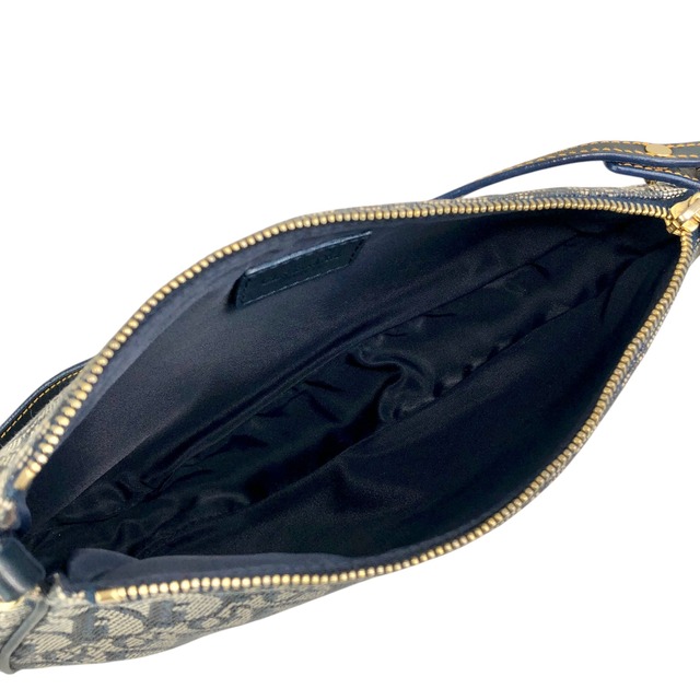 Christian Dior クリスチャン ディオール ハンドバッグ ネイビー トロッター ジャガード ミニバッグ アクセサリーポーチ vintage ヴィンテージ オールド szr3xn