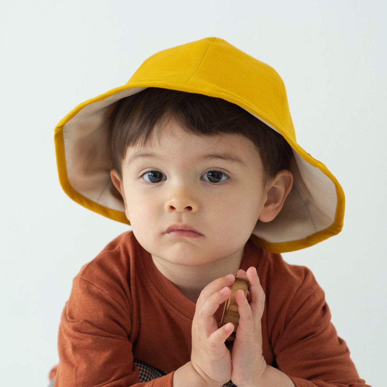 チューリップハット【イエロー】48cm ブランド 夏 子供 帽子 赤ちゃん 男の子 女の子 日除け 紫外線 ベビー キッズ ハット キャップ 日本製 出産祝い