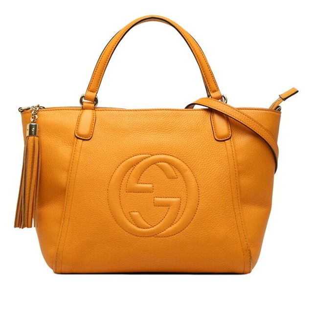 グッチ ソーホー ハンドバッグ ショルダーバッグ 2WAY 369176 オレンジ レザー レディース GUCCI 【中古】