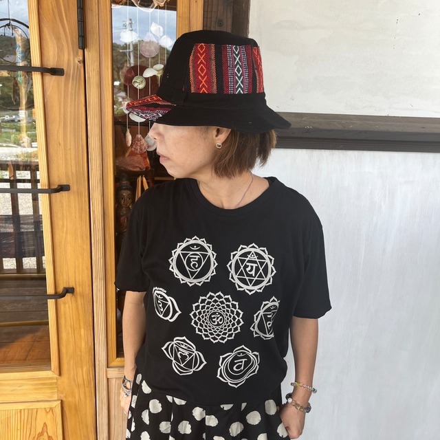 織りパッチワークハット