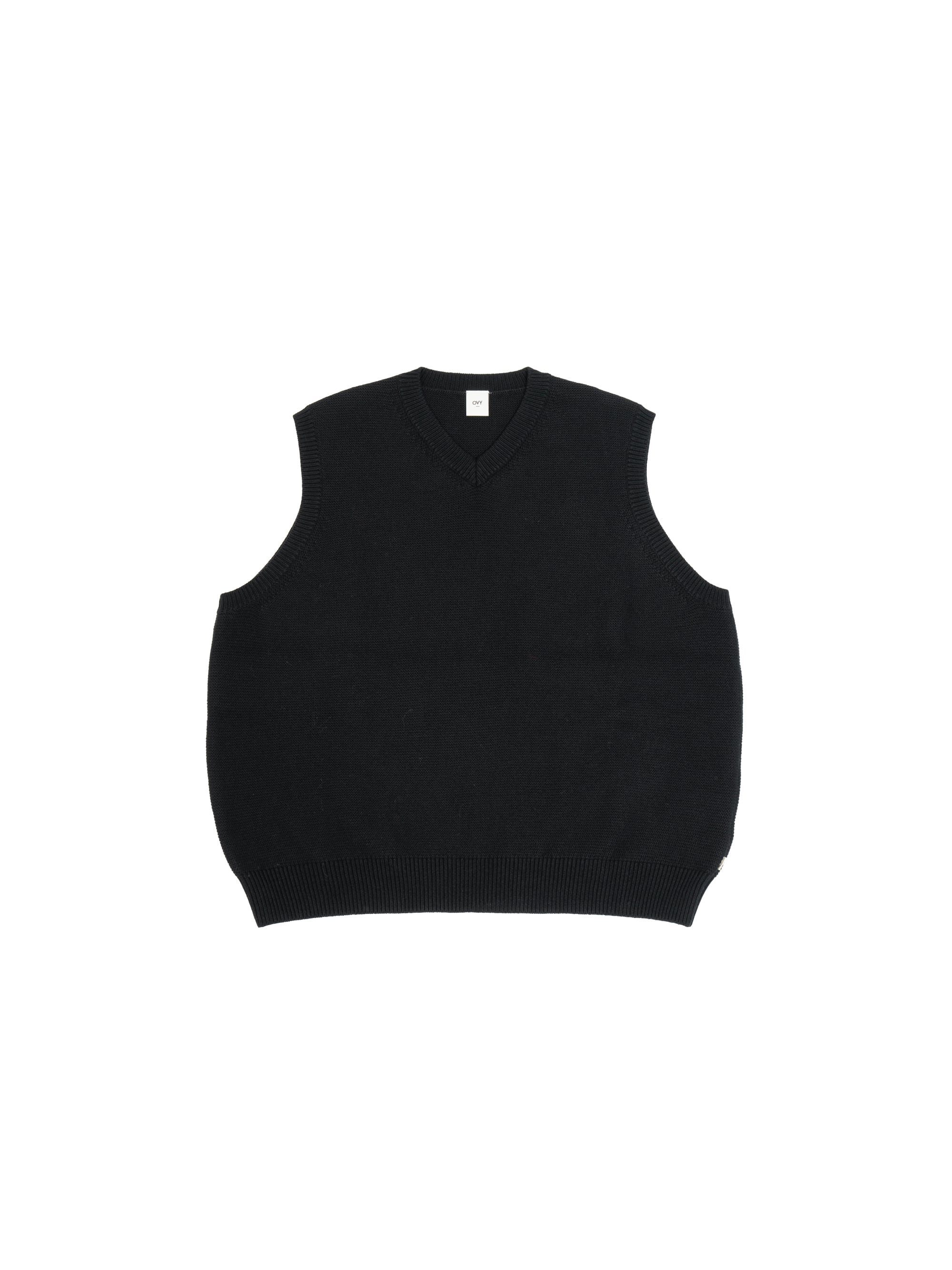◾️Ovy ◾️Cotton Wool V-neck Knit Vest チャコール Cotton Wool V-neck Knit Vest (charcoal) | OVY