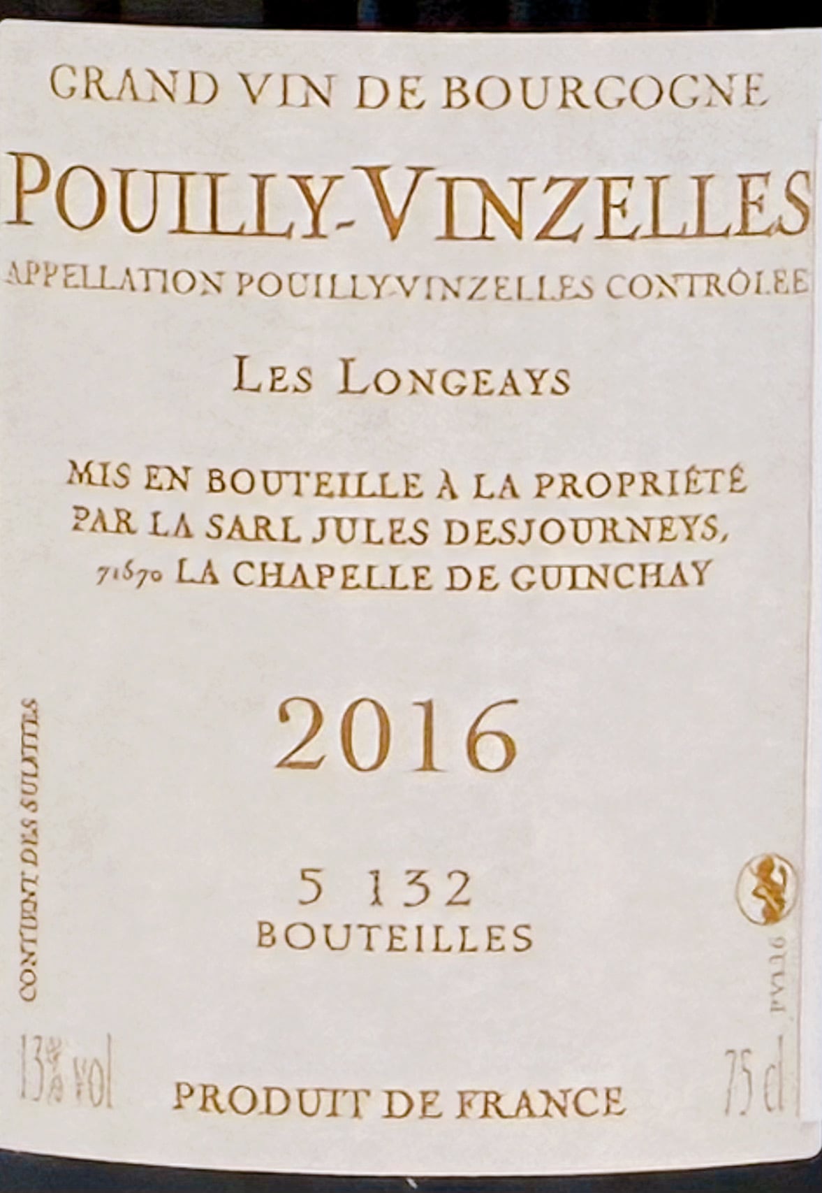 ワイン Jour Desjourney POUILLY VINZELLES 2016 プイィ・ヴァンゼル 2016 ジュール・デジュルネイ | GALLERY&WINE MARGHU