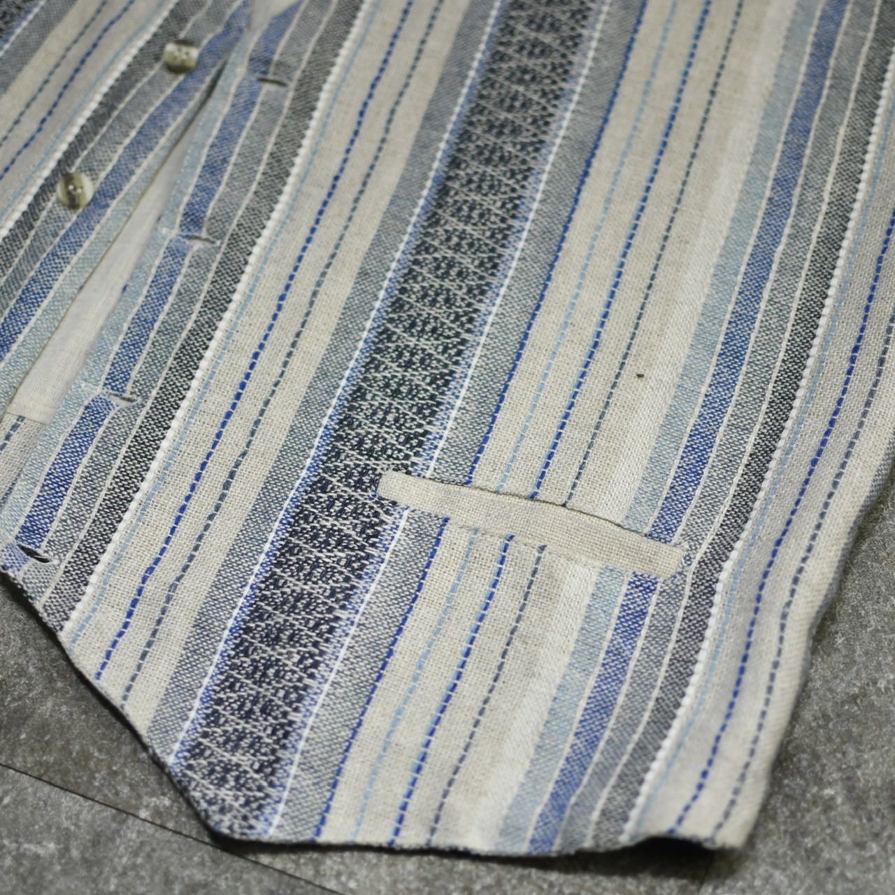 multi stripe linen vest