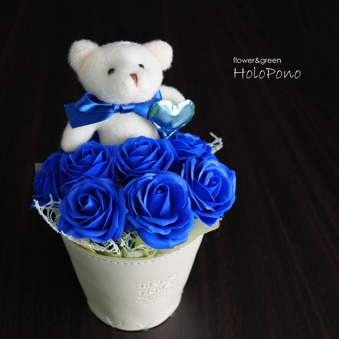 あおい 敬老の日 花 枯れない 花 プレゼント 宅配 プリザーブドフラワー クマ