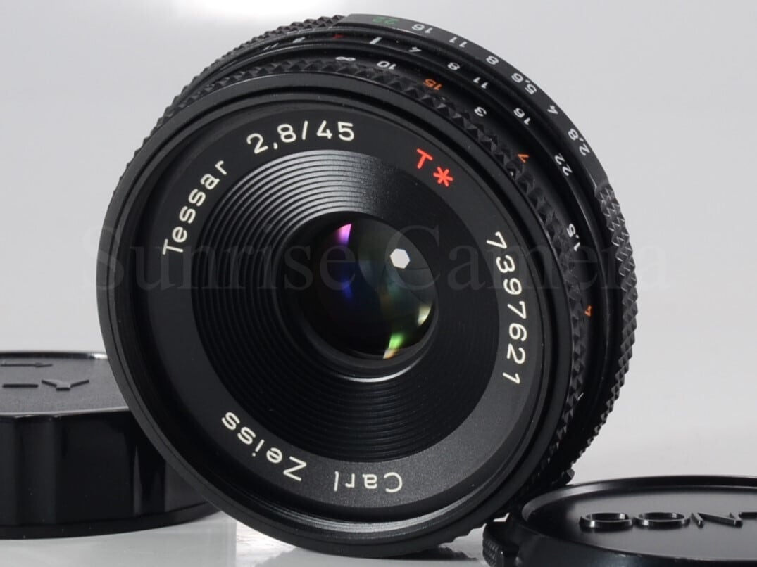 ジャンク品CONTAX 一眼レフカメラCarl ZeissTessar28/45 中古】CONTAX Carl Zeiss Tessar T* 45mm F2.8 MMJ 整備済