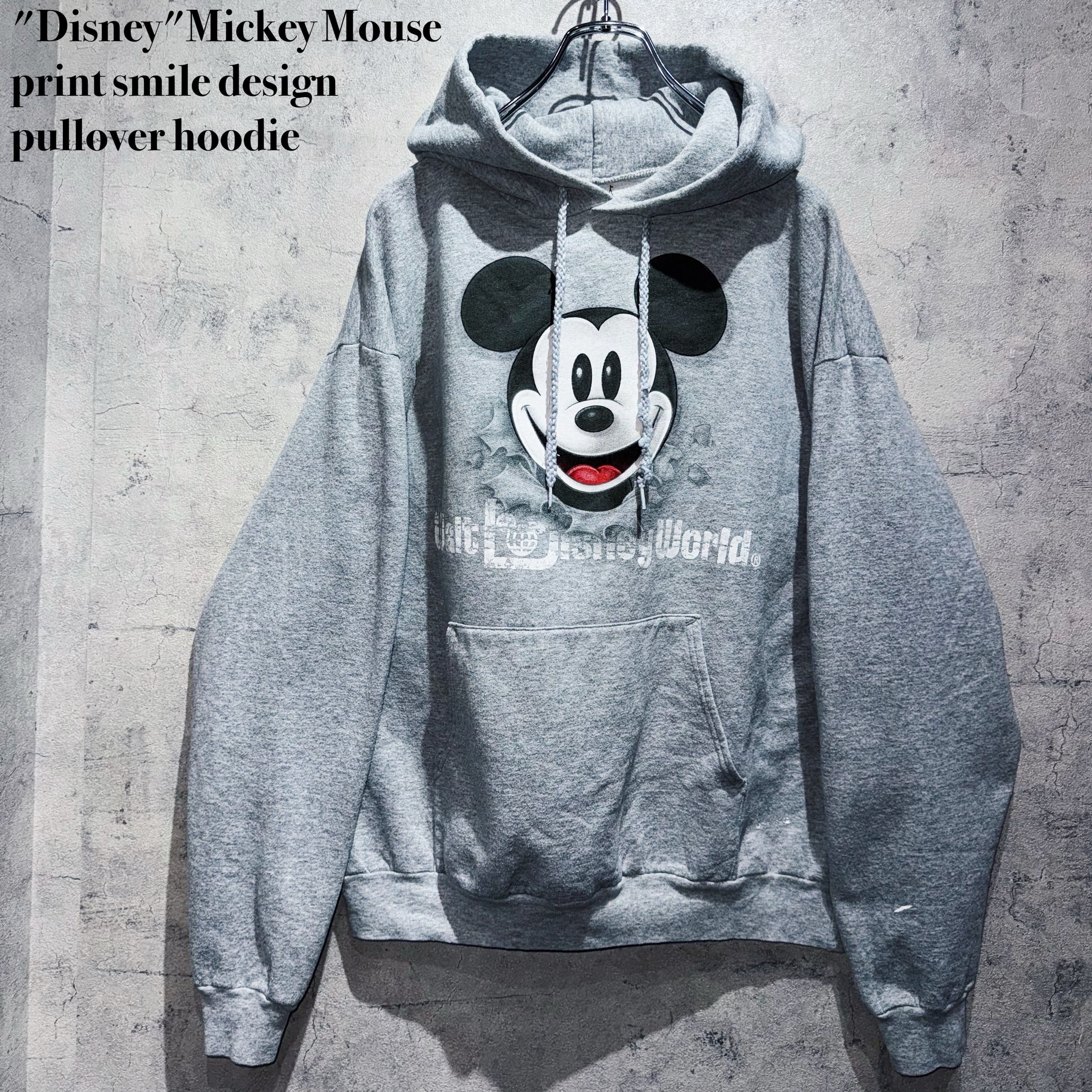"Disney"Mickey Mouse print smile design pullover hoodie