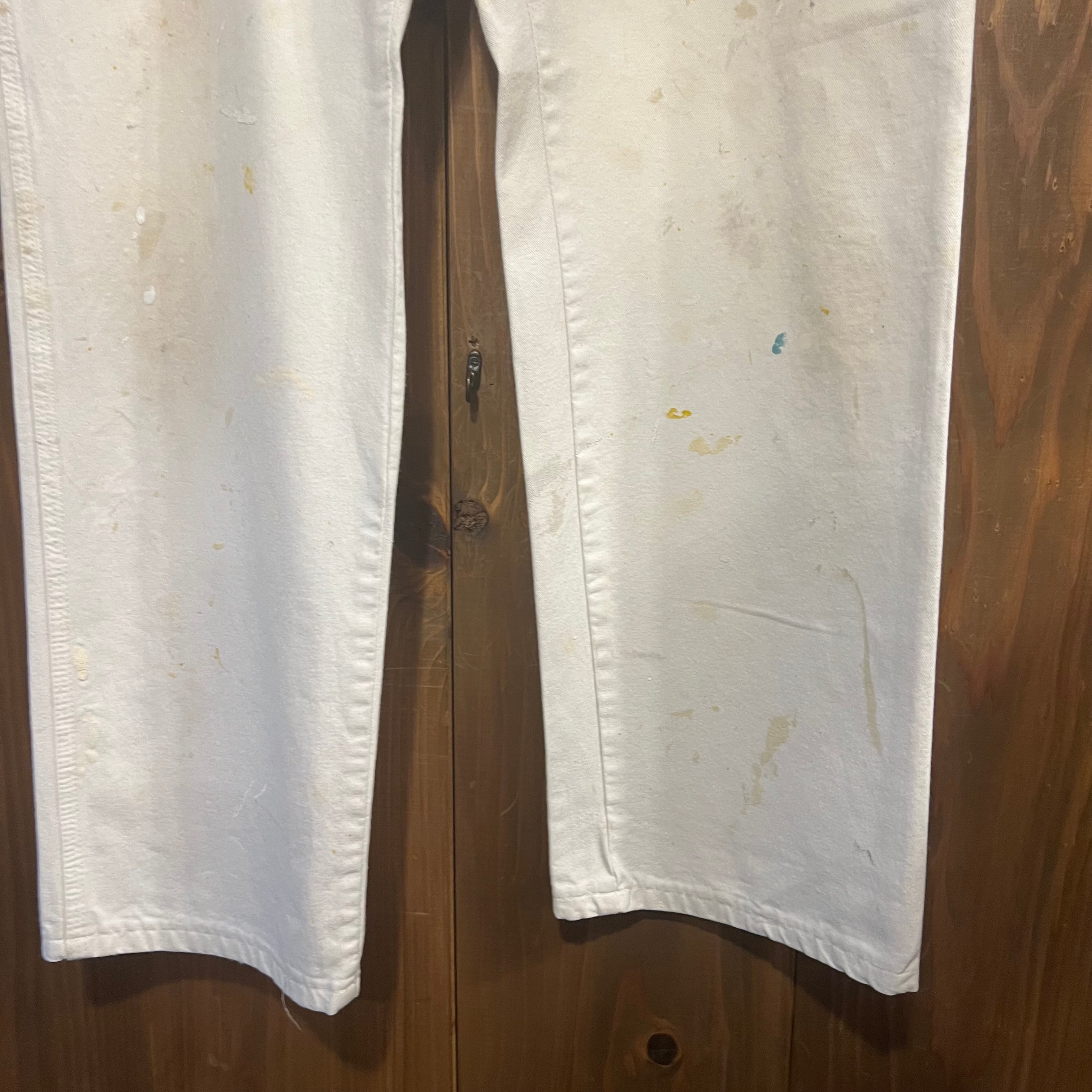 90s〜 Dickies ペインターパンツ ホワイト ペイント W34 L30 W82cm M
