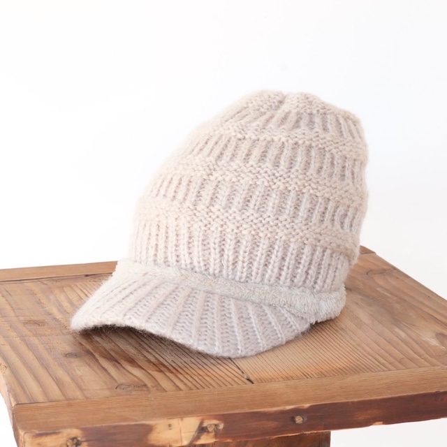 【gifthatオリジナル】モヘアタッチ裏ボアキャスケット